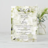 Klassiek Elegant Wit Hydrangea Monogram Kaart (Staand voorkant)