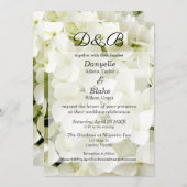 Klassiek Elegant Wit Hydrangea Monogram Kaart (Voorkant / Achterkant)