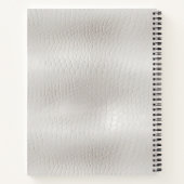 Klassiek Elegant Witte Leren Monogram Geborduurd Notitieboek (Achterkant)