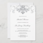 Klassiek & Elegant Zilveren Ironwork Vrijgezellenf Kaart (Voorkant)