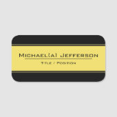 Klassiek Elegant zwart en geel: modern & uniek Naamplaatje (Voorkant)