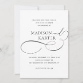 Klassiek Elegant Zwart Wit Infinity En Bruiloft Kaart (Voorkant)