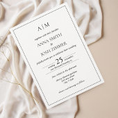 Klassiek Elegant zwart-wit minimalistisch monogram Kaart