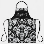 Klassiek elegant zwart-wit ontwerppatroon schort (Voorkant)