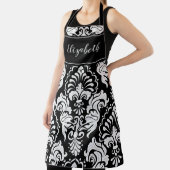 Klassiek elegant zwart-wit ontwerppatroon schort (Insitu)