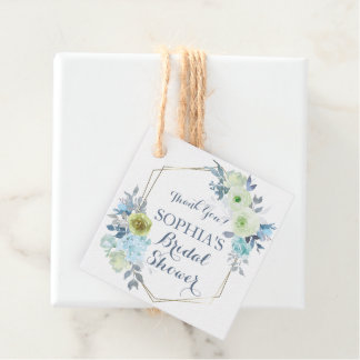 Klassiek Elegante Blauwe Bloem Bruidsdouche  Bedankjes Labels