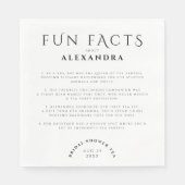 Klassiek Elegante Feiten Zwart-Wit Feest Servet (Voorkant)