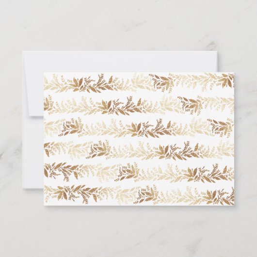 Klassiek elegante gouden botanische krans bruiloft RSVP kaartje (Achterkant)