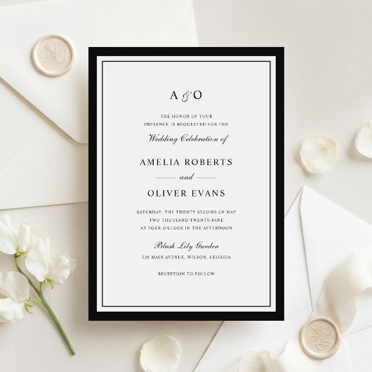Klassiek Elegante Rand Frame Bruiloft Kaart