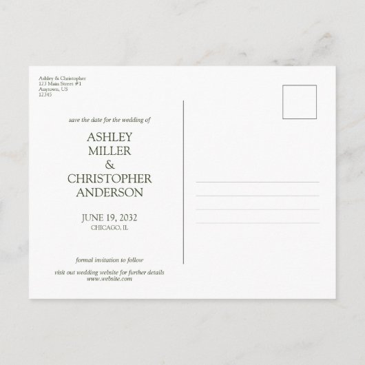 Klassiek Elegante Rustieke Bloemen Border Wedding Aankondigingskaart (Achterkant)