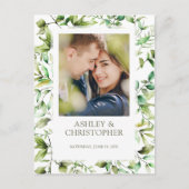 Klassiek Elegante Rustieke Bloemen Border Wedding Aankondigingskaart (Voorkant)