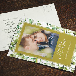 Klassiek Elegante Rustieke Bloemen Border Wedding Aankondigingskaart