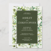 Klassiek Elegante Rustieke Bloemen Border Wedding Kaart (Voorkant)