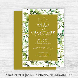 Klassiek Elegante Rustieke Bloemen Border Wedding Kaart