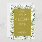 Klassiek Elegante Rustieke Bloemen Border Wedding Kaart (Voorkant)