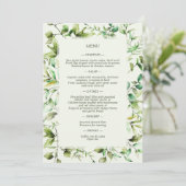 Klassiek Elegante Rustieke Bloemen Border Wedding Menu (Staand voorkant)