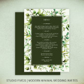 Klassiek Elegante Rustieke Bloemen Border Wedding Menu
