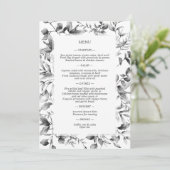Klassiek Elegante Rustieke Bloemen Border Wedding Menu (Staand voorkant)