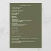 Klassiek Elegante Rustieke Bloemen Border Wedding Programmakaart (Achterkant)