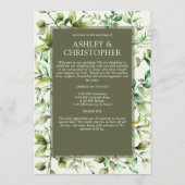 Klassiek Elegante Rustieke Bloemen Border Wedding Programmakaart (Voorkant)