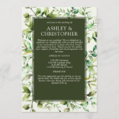 Klassiek Elegante Rustieke Bloemen Border Wedding Programmakaart (Voorkant)