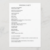 Klassiek Elegante Rustieke Bloemen Border Wedding Programmakaart (Achterkant)