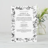 Klassiek Elegante Rustieke Bloemen Border Wedding Programmakaart (Staand voorkant)