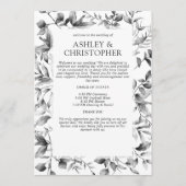 Klassiek Elegante Rustieke Bloemen Border Wedding Programmakaart (Voorkant)