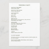 Klassiek Elegante Rustieke Bloemen Border Wedding Programmakaart (Achterkant)