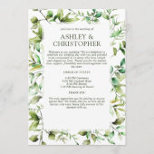 Klassiek Elegante Rustieke Bloemen Border Wedding Programmakaart (Voorkant)