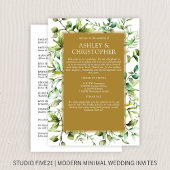 Klassiek Elegante Rustieke Bloemen Border Wedding Programmakaart