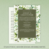 Klassiek Elegante Rustieke Bloemen Border Wedding Programmakaart