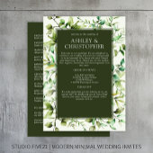 Klassiek Elegante Rustieke Bloemen Border Wedding Programmakaart