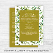 Klassiek Elegante Rustieke Bloemen Border Wedding Programmakaart