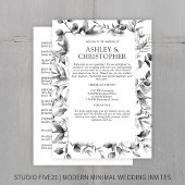 Klassiek Elegante Rustieke Bloemen Border Wedding Programmakaart