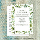 Klassiek Elegante Rustieke Bloemen Border Wedding Programmakaart