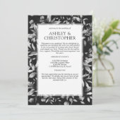 Klassiek Elegante Rustieke Bloemen Border Wedding Programmakaart (Staand voorkant)