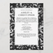 Klassiek Elegante Rustieke Bloemen Border Wedding Programmakaart (Voorkant)