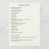 Klassiek Elegante Rustieke Bloemen Border Wedding Programmakaart (Achterkant)