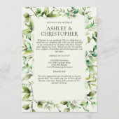 Klassiek Elegante Rustieke Bloemen Border Wedding Programmakaart (Voorkant)