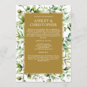 Klassiek Elegante Rustieke Bloemen Border Wedding Programmakaart (Voorkant)