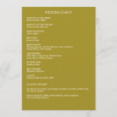 Klassiek Elegante Rustieke Bloemen Border Wedding Programmakaart (Achterkant)