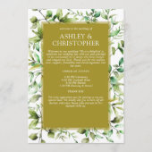 Klassiek Elegante Rustieke Bloemen Border Wedding Programmakaart (Voorkant)