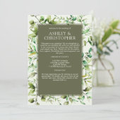 Klassiek Elegante Rustieke Bloemen Border Wedding Programmakaart (Staand voorkant)
