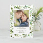 Klassiek Elegante Rustieke Bloemen Border Wedding Save The Date (Staand voorkant)