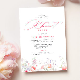 Klassiek elegante script bloemrijke pensioenfeest kaart