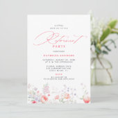 Klassiek elegante script bloemrijke pensioenfeest kaart (Staand voorkant)