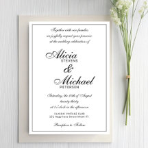 Klassiek elegante script zwart-wit bruiloft