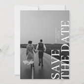 Klassiek elegante twee foto bruiloft save the date (Voorkant)