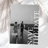 Klassiek elegante twee foto bruiloft save the date